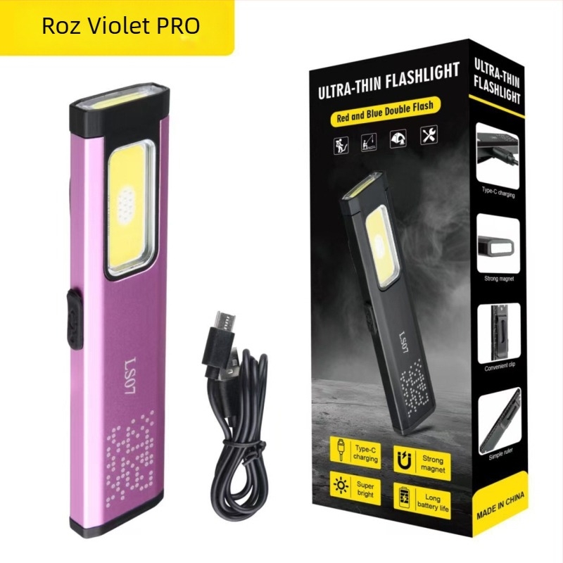 Lanternă LED manuală cu magneți, impermeabilă, mini, portabilă, iluminare de urgență pentru exterior — corp din aliaj de aluminiu, baterie 850 mAh, 10W, sursă LED, încărcare