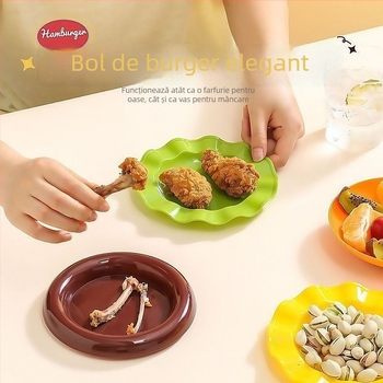 Farfurie din plastic pentru oase – pentru mese și gustări, formă neregulată, stil modern minimalist, modele variate