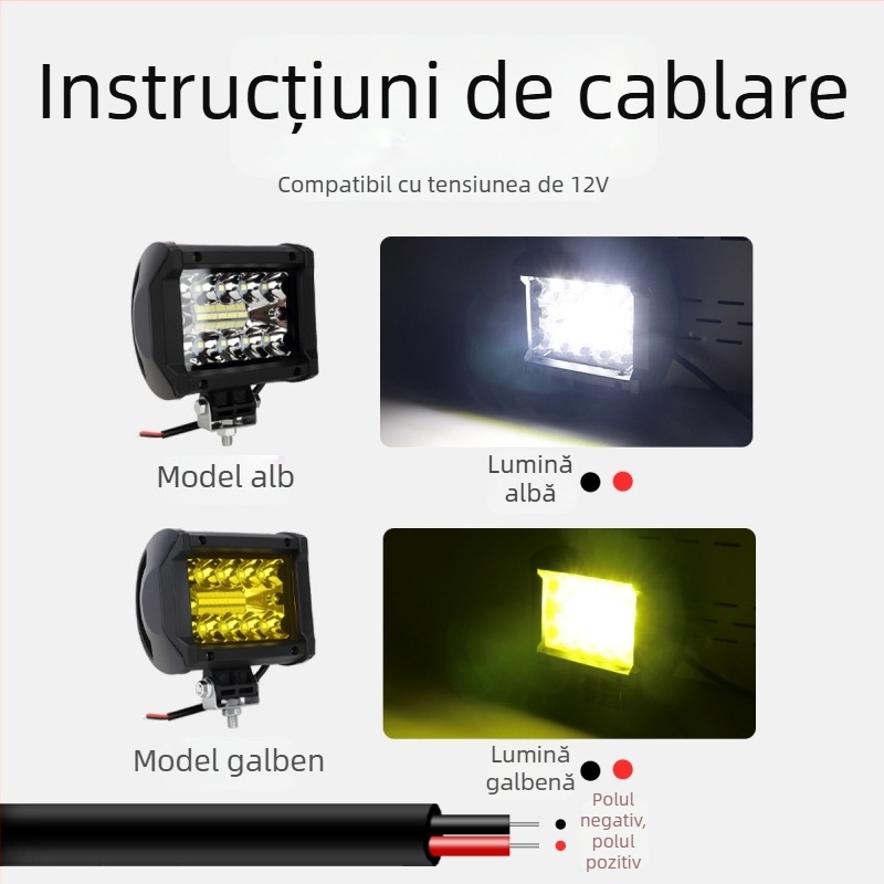 Kevanly Drum Work Light LED 12V, 6500K, durată de viață 50.000 ore