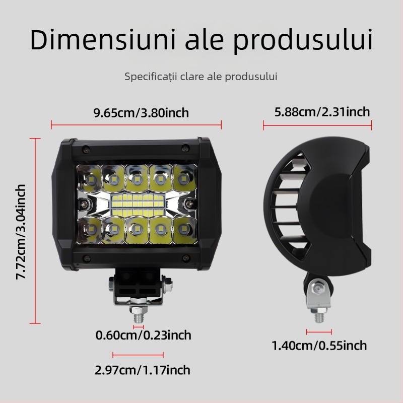 Kevanly Drum Work Light LED 12V, 6500K, durată de viață 50.000 ore