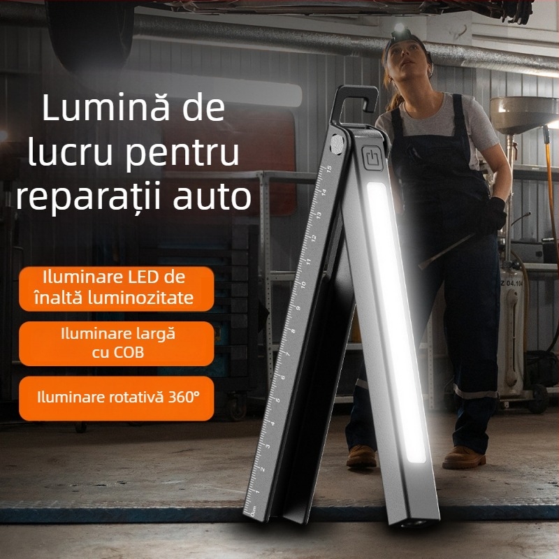 Fenar LED în formă de stilou, reîncărcabil, magnetic, anti-cadere, pentru camping și inspectare auto (3W, 120lm, 400mAh, încărcare Type-C)