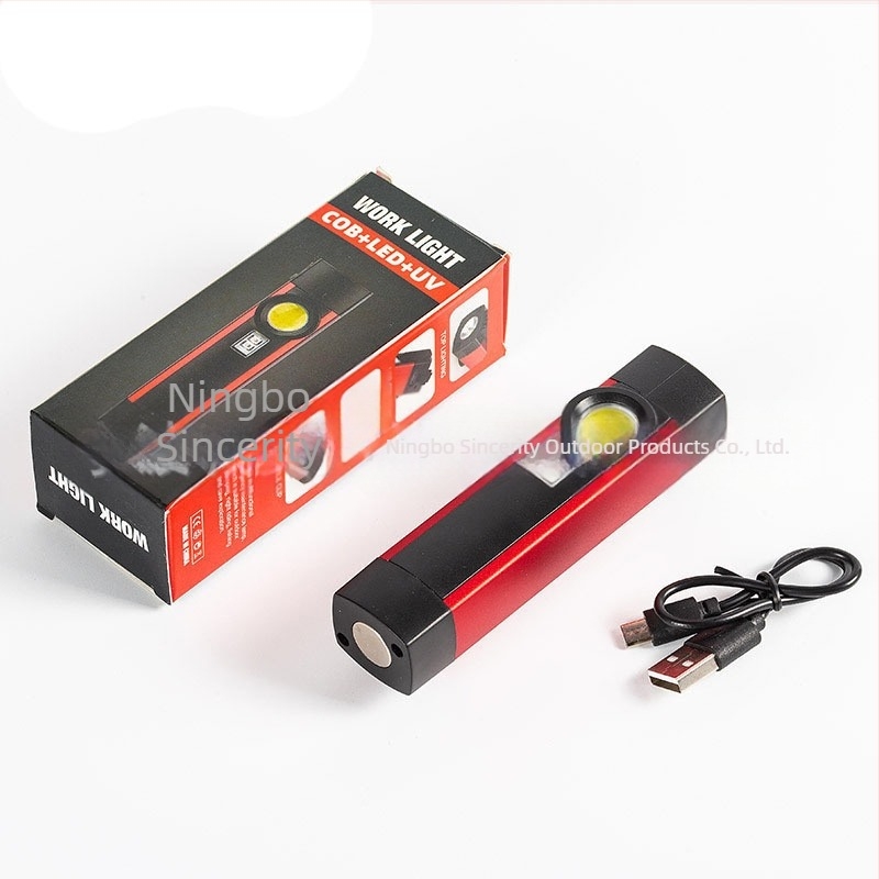 Lampa de lucru COB, încărcare USB, cu clips pentru pix, LED 10W, baterie 1200mAh, suport magnetic pentru mașină