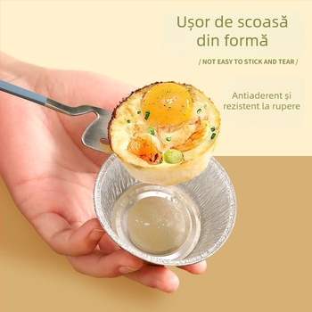 Formă din folie de aluminiu pentru tartă cu ou în air fryer, de calitate alimentară, rezistentă la temperaturi înalte, reutilizabilă