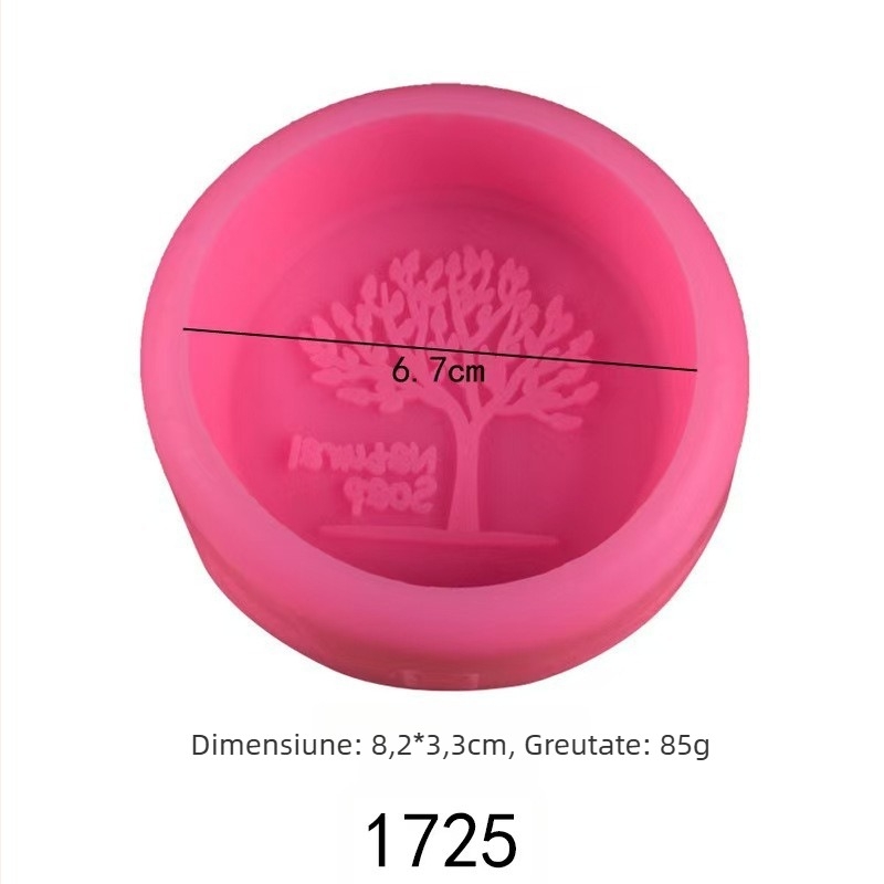 Formă din silicon pentru săpun cu formă Arborele Vieții circular, pentru săpun DIY făcut acasă