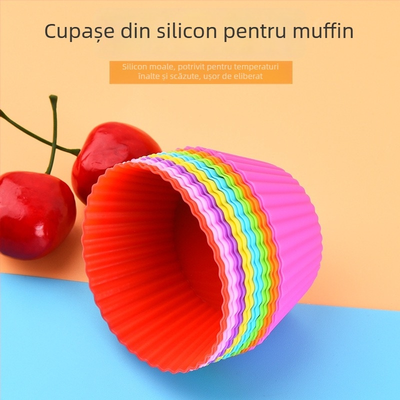Formă circulară din silicon pentru brioșe, budinci și tarte cu ouă