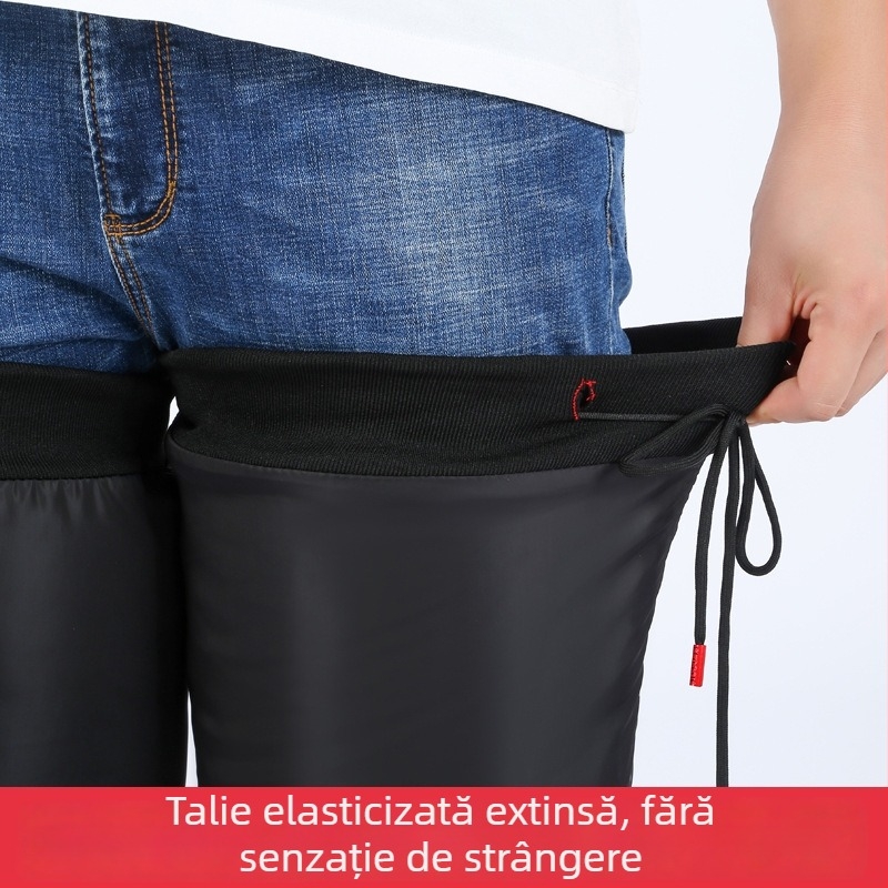 Protecții pentru genunchi de iarnă pentru biciclete electrice/motociclete, cu căptușeală din fleece, impermeabile, rezistente la vânt și cu căptușeală groasă