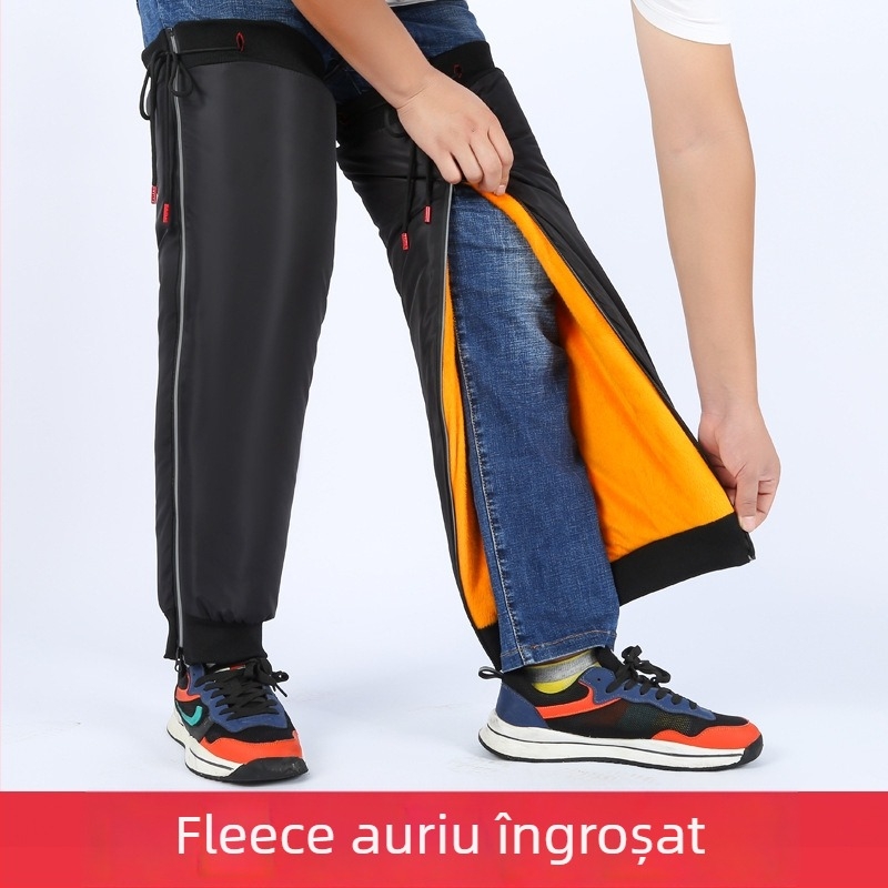 Protecții pentru genunchi de iarnă pentru biciclete electrice/motociclete, cu căptușeală din fleece, impermeabile, rezistente la vânt și cu căptușeală groasă