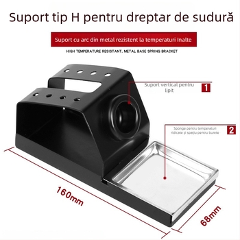 936 Suport pentru fier de lipit – aliaj de aluminiu, design anti-cădere, burete de curățare pentru temperaturi înalte (YG TOOLS)