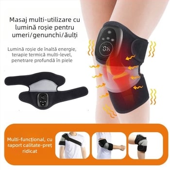 Genunchiere cu masaj încălzire cu lumină roșie, 45–65°C, 7,5 W, DC5V/2A, fără fir