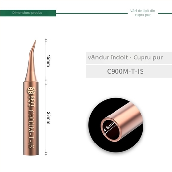 936 Vârf de lipire din cupru pur, încălzire internă, vârf nemagnetic, corn de sudură pentru sudură plastică