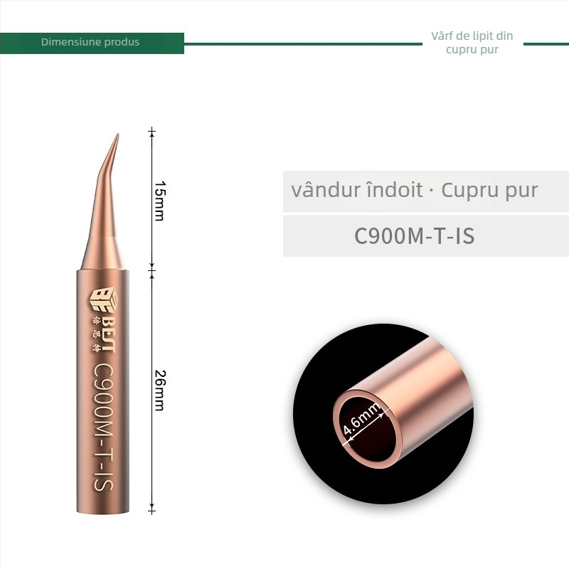 936 Vârf de lipire din cupru pur, încălzire internă, vârf nemagnetic, corn de sudură pentru sudură plastică