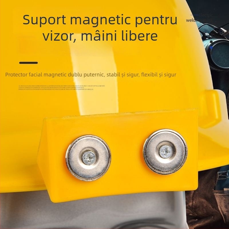 Mască de sudură magnetică cu suport pentru cap și braț rabatabil – accesoriu