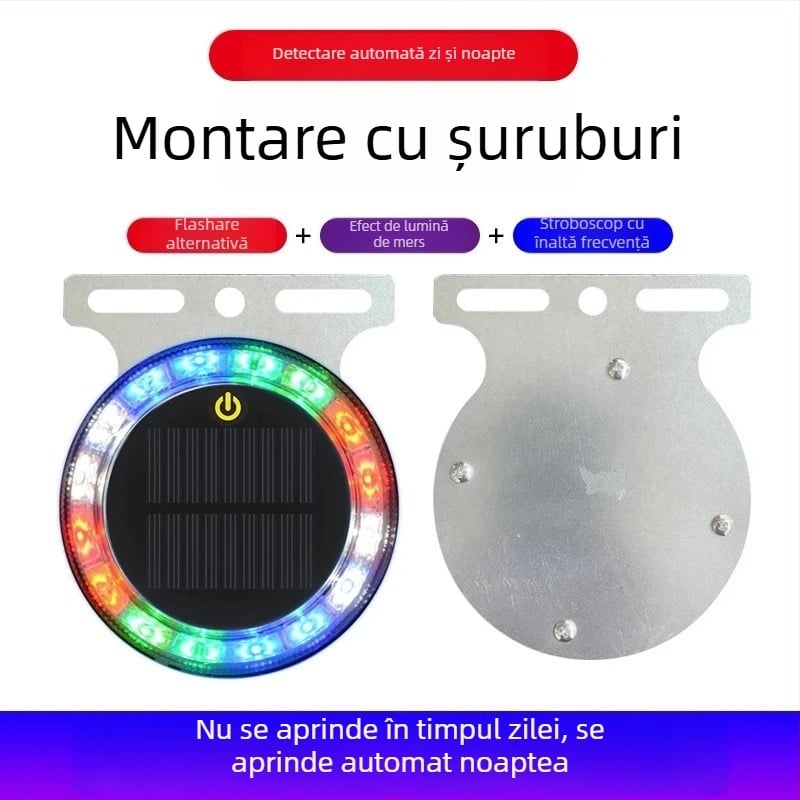 Far de stop LED pentru vehicule • Alimentare solară • Suport magnetic de fixare • Carcasă ABS • Compatibil cu camion, mașină, triciclu, tramvai
