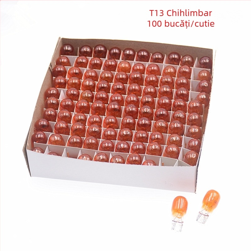 Lampă de instrumente auto, model T13, 12V, 10W, compatibilă cu priză T13