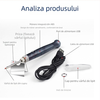 Bailiwick Mini USB Fier de lipit | 5V, 8W, Manual, Pentru lipit