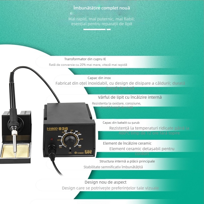 Stație de lipit I-IAKKO 936 temperatură constantă, temperatură reglabilă, 220 V, pentru asamblare electronică