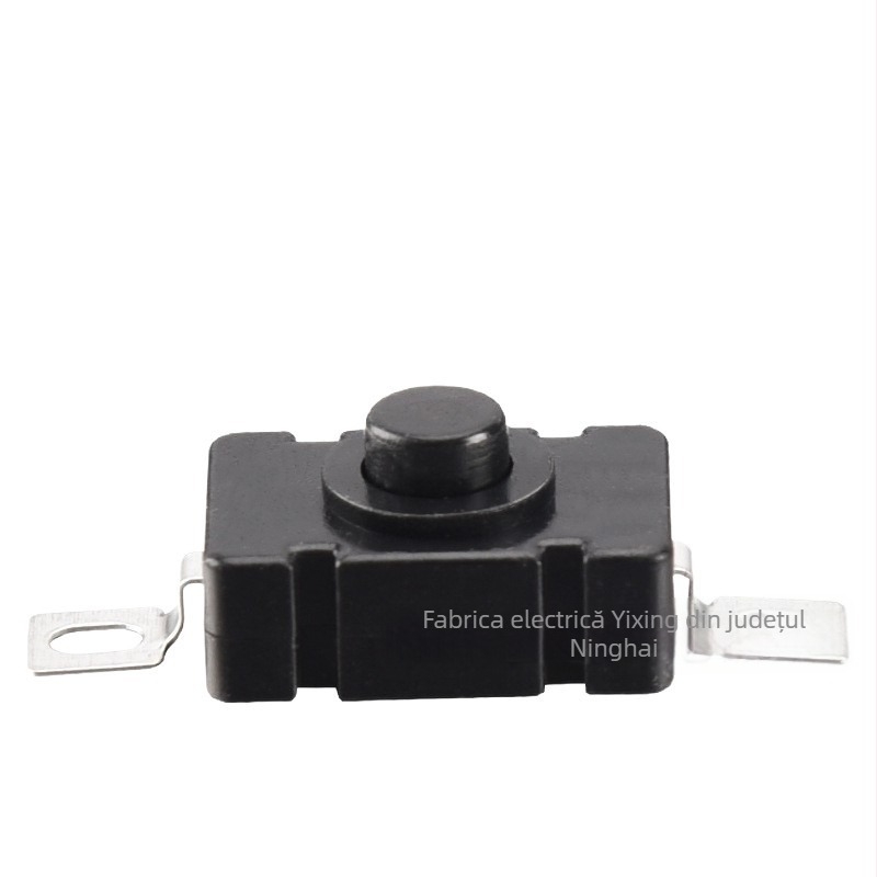 Comutator mic cu buton auto-blocant (24V, IP20, 2000 cicluri electrice, 2000 cicluri mecanice, conectare cu pini tip tab)