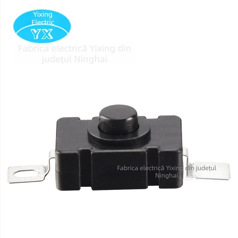 Comutator mic cu buton auto-blocant (24V, IP20, 2000 cicluri electrice, 2000 cicluri mecanice, conectare cu pini tip tab)