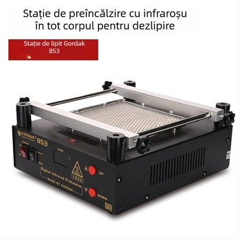 Platformă Goody de preîncălzire pentru reparații BGA – model 853, până la 500°C, afișaj digital, încălzire cu infraroșu