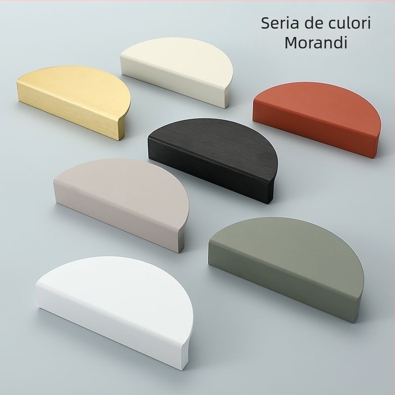 Mâneri semisferici pentru uși, aliaj de aluminiu, finisaj prin pulverizare, model 208, stil modern minimalist