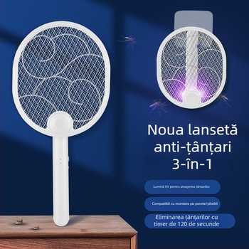 Lovitoare electrică pentru țânțari, pliabilă, încărcare USB, baterie încorporată 1000-1600 mAh, LED, plasă de aluminiu