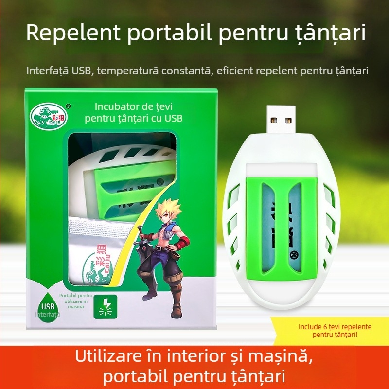 Repelent USB portabil pentru țânțari – cu stare solidă, 6 bucăți pe dispozitiv, Model 0017, Color Sniper