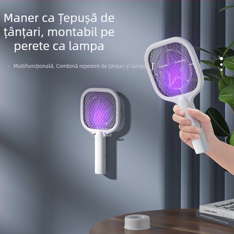 Ucigaș electric de țânțari 2 în 1, montaj pe perete, baterie încorporată reîncărcabilă, LED, acoperire 11–20㎡, reglaj multiplu