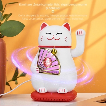 Lampă anti țânțari cu LED, cap de captură prin aspirație, lumină ambientală, carcasă PP, potrivită pentru până la 10 m²