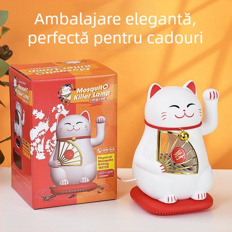 Lampă anti țânțari cu LED, cap de captură prin aspirație, lumină ambientală, carcasă PP, potrivită pentru până la 10 m²