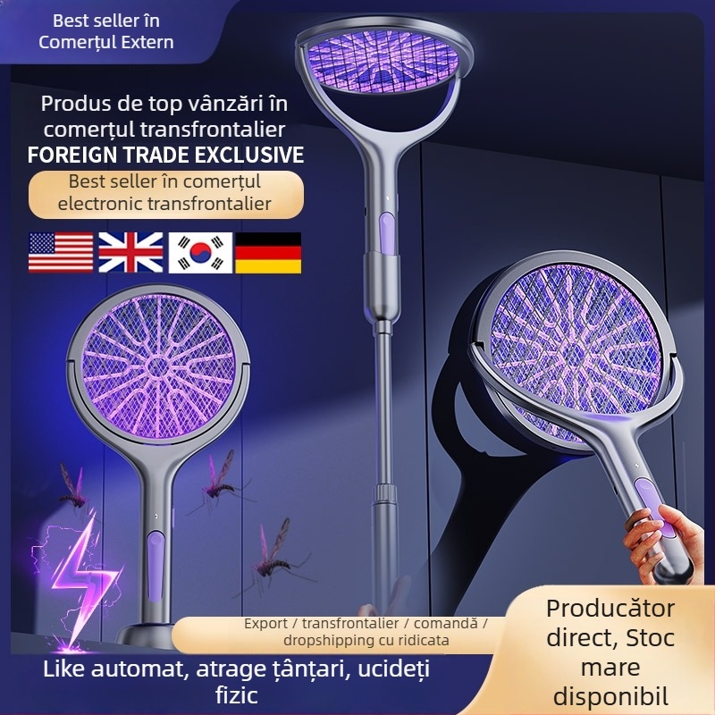 Electro-ucigaș pentru țânțari și capcană cu lumină UV, rotație 180°, acoperire 11–20 m², baterie încorporată 1001–1600 mAh