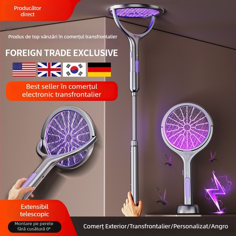 Electro-ucigaș pentru țânțari și capcană cu lumină UV, rotație 180°, acoperire 11–20 m², baterie încorporată 1001–1600 mAh