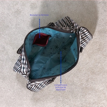 Geantă pliabilă impermeabilă pentru afaceri, nailon, respirabilă, rezistență la uzură, model geometric, curea de umăr, model 401