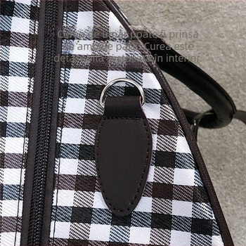 Geantă pliabilă impermeabilă pentru afaceri, nailon, respirabilă, rezistență la uzură, model geometric, curea de umăr, model 401