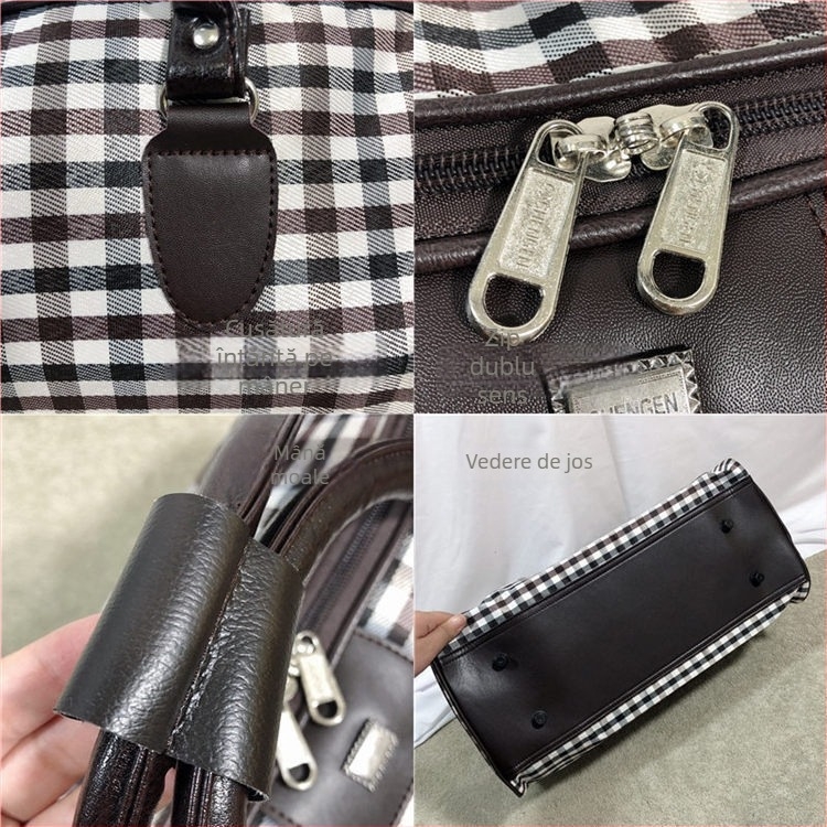 Geantă pliabilă impermeabilă pentru afaceri, nailon, respirabilă, rezistență la uzură, model geometric, curea de umăr, model 401