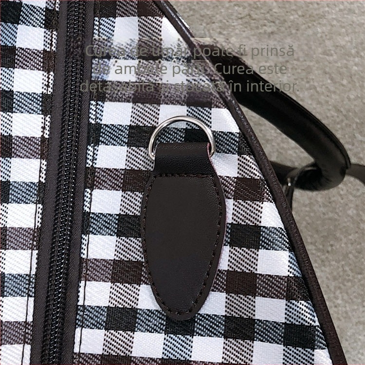 Geantă pliabilă impermeabilă pentru afaceri, nailon, respirabilă, rezistență la uzură, model geometric, curea de umăr, model 401