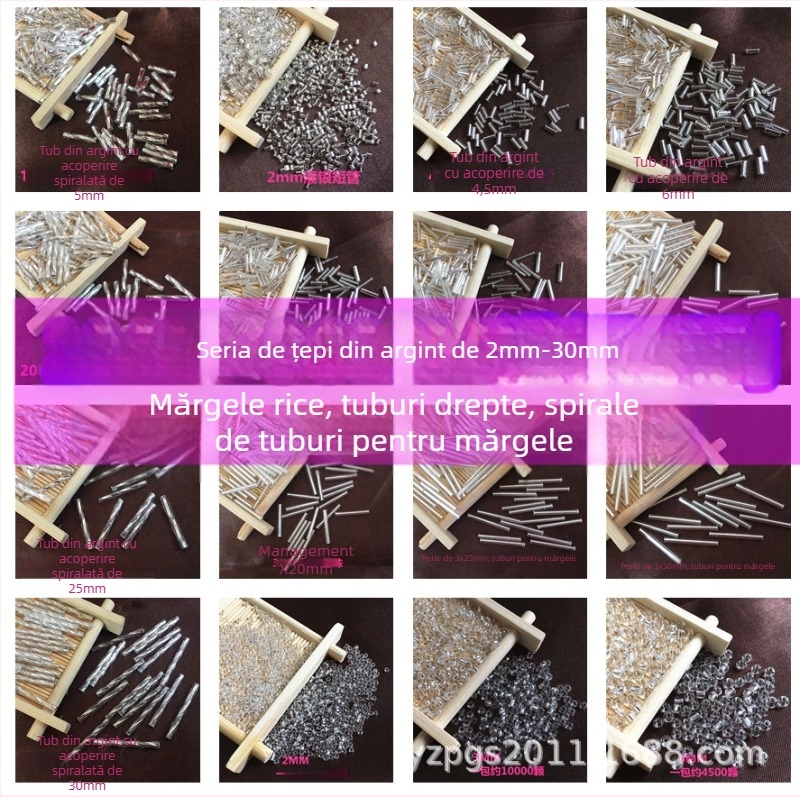 Mărgele tubulare din sticlă, electroplacate, formă tubulară, origine Chaozhou