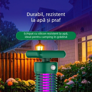 Lampa solară de exterior pentru omorârea țânțarilor, cu priză UV, șoc electric 2000V, acoperire până la 100 m²