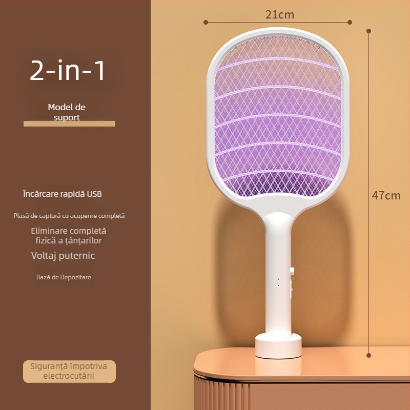 USB reîncărcabil pentru țânțari, cu LED, acoperire 11-20 m2, baterie încorporată 501-800 mAh, captare prin lumină + șoc electric