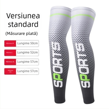 Ice Tray Mancheta pentru picior pentru ciclism de vară – Protecție UV, Lycra Ice Silk, Uscare rapidă, Protecție anti-alunecare a genunchilor