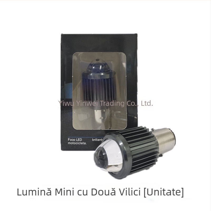Far LED frontal pentru motociclete și vehicule electrice, cu lentilă, iluminare duală, carcasă din aluminiu, 12-80V, IP65