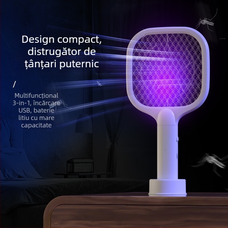 Montat pe perete, 2 în 1: dispozitiv electric pentru țânțari și lampă ucigașă cu LED, baterie încorporată, încărcare în 5 ore, acoperire 11–20 m², reglaj multiplu