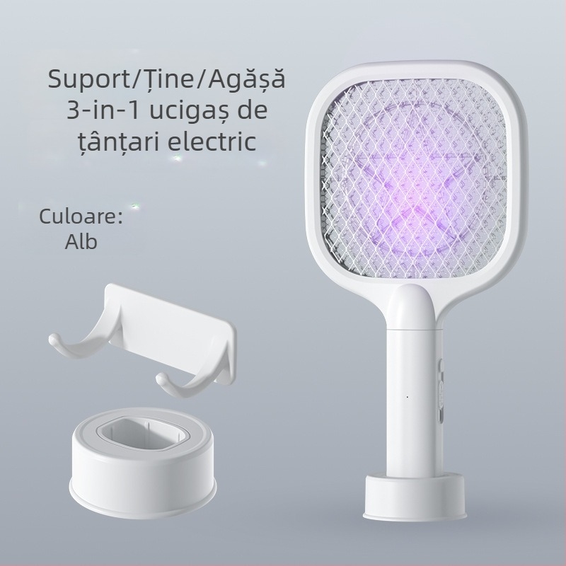 Montat pe perete, 2 în 1: dispozitiv electric pentru țânțari și lampă ucigașă cu LED, baterie încorporată, încărcare în 5 ore, acoperire 11–20 m², reglaj multiplu