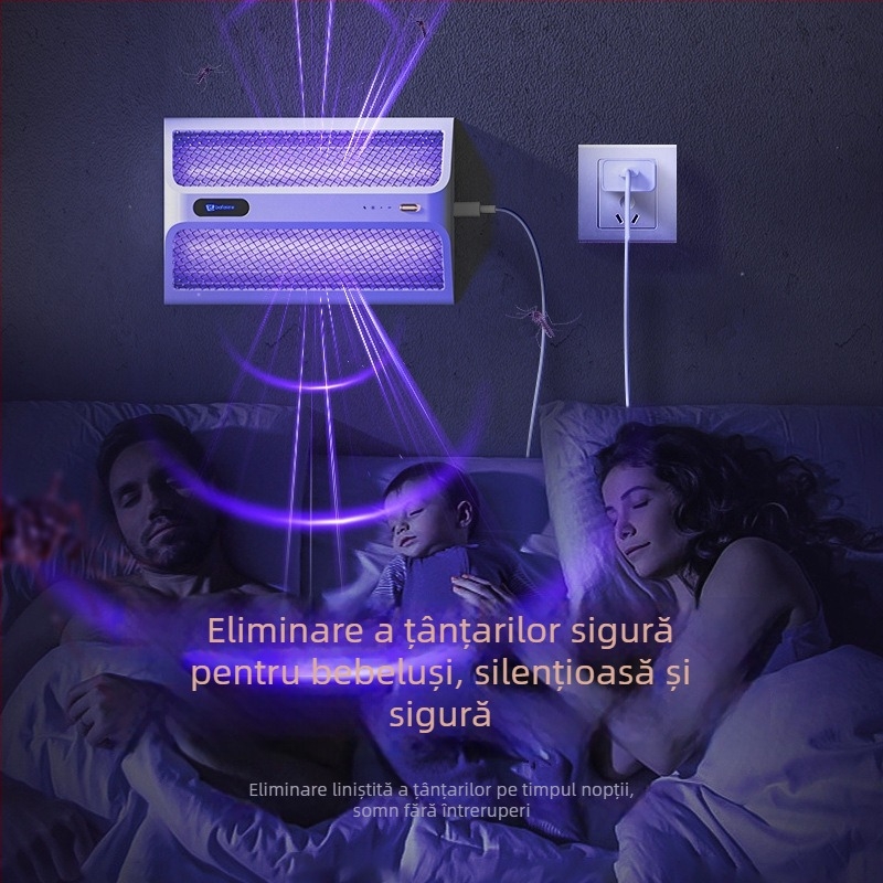 Lampă omorâtoare de țânțari cu încărcare Type-C, baterie încorporată 1001–1600 mAh, acoperire 41–60 m², LED, șoc electric