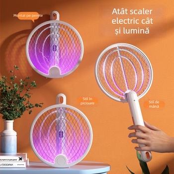 Ucigaș electric de țânțari, 2-în-1, cu captură și omor, pentru interior/exterior, baterie litiu reîncărcabilă 800-1200mAh, lumină UVA mov