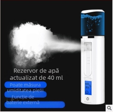 Dispozitiv portabil de frumusețe cu pulverizare rece, pulverizator facial, 1 viteză, carcasă ABS, timp de ceață până la 10 secunde