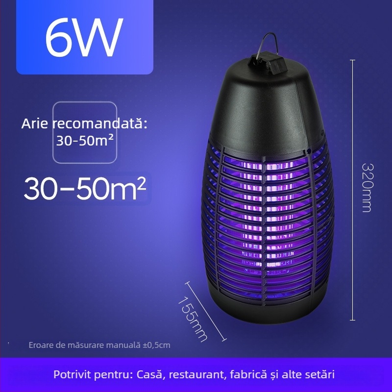 Lampă externă impermeabilă pentru insecte – eliminator de muște LED, model Bullet, 6W, 220V, tub LED