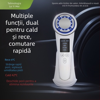 Dispozitiv de îngrijire facial acasă cu rejuvenare prin fotoni și microcurent – Curățare, Albire, Reducerea ridurilor, Întinerire a pielii, Lumină colorată; Portabil; Rezistent la apă IPX1