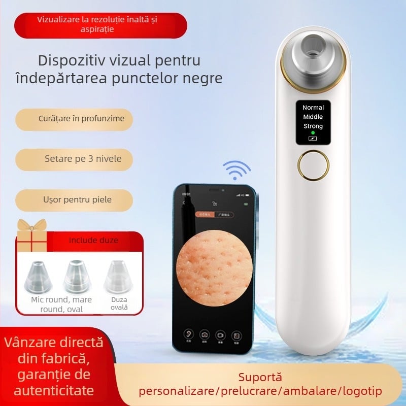 Instrument optic pentru eliminarea punctelor negre — rotație electrică, carcasă ABS, 3 viteze, curățare pori