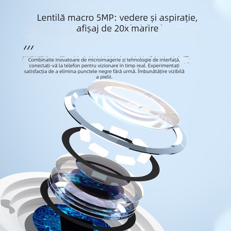 Instrument optic pentru eliminarea punctelor negre — rotație electrică, carcasă ABS, 3 viteze, curățare pori