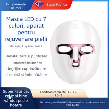 Mască de frumusețe cu terapie fotonică și lumină LED, reîncărcabilă, pentru utilizare comercială, ameliorează oboseala